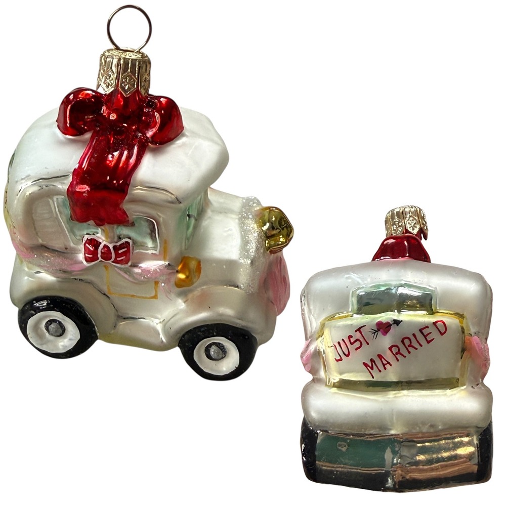 Christopher Radko Christmas June
Buggy Just Married Wedding‎ Car White
Ornament